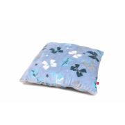 Perna pufoasa de plus  cu doua fete albastru cu fundite  fata /gri cu buline verso KDEP2BG4040
