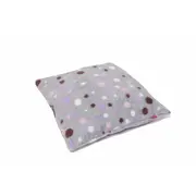 Perna pufoasa de plus cu doua fete  mov cu fundite fata /gri cu buline verso KDEP2MG4040