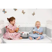 Set protectii patut Gray Hearts, din bumbac, 63x127 cm KDE35NBGRAH63127