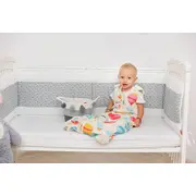 Set protectii patut Gray Hearts, din bumbac, 70x120 cm KDE35NBGRAH70120