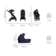 Carucior copii 3 in 1 Chicco Seety, Kory Plus I-Size 87146, BostonGrey (Gri), 0luni+ CHC8709753+8709853+8714645-8