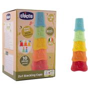 Jucarie ecologica de sortare si stivuire Chicco 2 in 1 Invatam sa numaram, 6-24luni CHC0937310-1