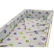 Lenjerie MyKids Mini Bufnite Blue 4+1 Piese 120x60 MYK00009783