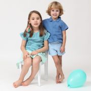 Pantaloni scurti de vara pentru copii, din muselina, Bluebird, 4-5 ani KDEPSVCM45BLUEBIRD