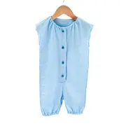 Salopeta scurta de vara pentru copii, din muselina, Bluebird, 12-24 luni KDESVM1224BLUEBIRD