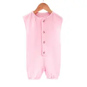 Salopeta scurta de vara pentru copii, din muselina, Magic Pink, 2-3 ani KDESVM23MPINK