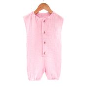 Salopeta scurta de vara pentru copii, din muselina, Magic Pink, 3-6 luni KDESVM36MPINK