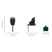 Scaun auto rotativ cu baza isofix Chicco Seat 105 i-Size, Posh Black, 40-105cm, de la nastere pana la 4 ani CHC8711433-8