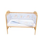 Set protectii patut Odette Blue, din bumbac , 63x127 cm KDE35NBODTB63127