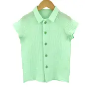 Camasa cu nasturi de vara pentru copii, din muselina, Minty, 110-116 cm (5-6 ani) KDEPSVCM56MINT