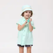 Camasa cu nasturi de vara pentru copii, din muselina, Minty, 110-116 cm (5-6 ani) KDEPSVCM56MINT