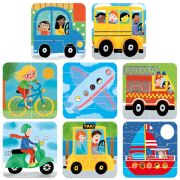 Headu - 8 Puzzleuri progresive Vehicule cu piese mari pentru copiii de peste 2 ani ARTHE59056