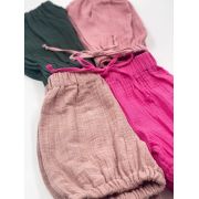 Pantaloni bufanti de vara pentru copii, din muselina,  Blushing Pink, 3-6 luni KDEPBM36BP