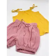 Top cu snur pentru copii, din muselina, Lemonade, 3-4 ani KDETSM34LEMON