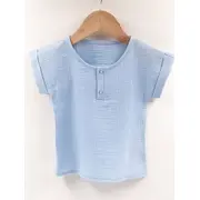 Tricou cu capse de vara pentru copii, din muselina, Bluebird, 3-4 ani KDETCM34BLUEB