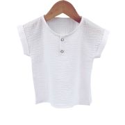 Tricou cu capse de vara pentru copii, din muselina, Pearl, 4-5 ani KDETCM45PEARL