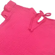 Tricou cu volanase la maneci pentru copii, din muselina, Pink Pop, 2-3 ani KDETMV23BD