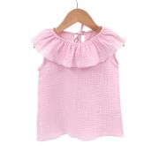 Tricou cu volanase pentru copii, din muselina, Magic Pink, 3-4 ani KDETVCM34MPINK