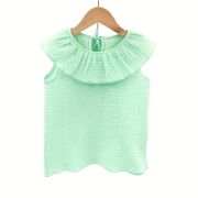 Tricou cu volanase pentru copii, din muselina, Minty, 5-6 ani KDETVCM56MINT