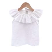 Tricou cu volanase pentru copii, din muselina, Pearl, 2-3 ani KDETVCM23PEARL