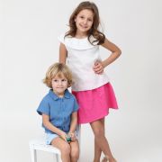 Tricou cu volanase pentru copii, din muselina, Pearl, 3-4 ani KDETVCM34PEARL