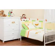 Protectie jumatate de patut dimensiunea 35 cm x 180 cm Butterfly Green KDEPJP35180BGREEN