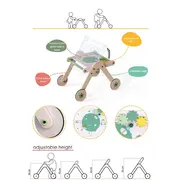 Antepremergator din lemn 4 in 1 MamaToyz cu masuta de activitati, JEMMtyz_4in1