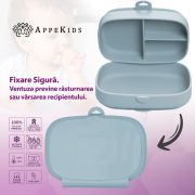 Caserola compartimentata din silicon cu ventuza, AppeKids Magic Box - Aqua Blue KRTAK276005