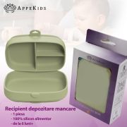 Caserola compartimentata din silicon cu ventuza, AppeKids Magic Box - Bubble Beige KRTAK275992