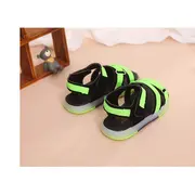 Sandale negre cu insertii verde neon li938-2-fl