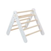Scara Din Lemn Pentru Copii - Triunghi De Catarare Tip Pikler Montessori, Alb, Meowbaby Pjbwtd001