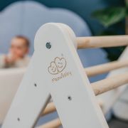 Scara Din Lemn Pentru Copii - Triunghi De Catarare Tip Pikler Montessori, Alb, Meowbaby Pjbwtd001