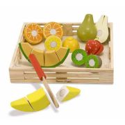 Set fructe lemn pentru taiat - melissa & doug - okemd4021