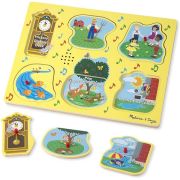 Puzzle de lemn cu sunete cantecele copilariei melissa & doug - okemd0735