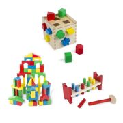 Set 3 jucarii clasice din lemn - okemd93685