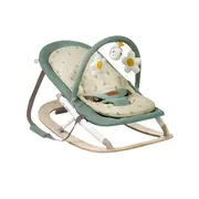 Balansoar, Jane, Kalm, Pliabil, Cu bara de jucarii si spatar reglabil, Cu baza din lemn, Conform cu standardul european de siguranta EN 12790:2023, Botanic BYN8420421090909