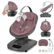 Balansoar si sezlong, Lionelo, Blossom, 5 melodii, 5 moduri de balansare, Cu jucarii, Husa respirabila, 60% bambus, Cu telecomanda, Reglare pozitie scaun pentru somn, Pana la 9 kg, Mov BYNLO-BLOSSOM_PINK_MAUVE