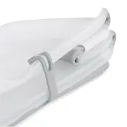 Cadita de baie cu pliere ultra-compacta, Jane, Oasis, Cu doua manere, 68 x 42 x 26 cm, Conform cu standardul european de siguranta EN 17072:2018, Pale BYN8420421093672