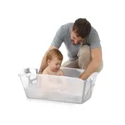 Cadita de baie cu pliere ultra-compacta, Jane, Oasis, Cu doua manere, 68 x 42 x 26 cm, Conform cu standardul european de siguranta EN 17072:2018, Pale BYN8420421093672