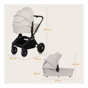 Carucior 2 in 1, Lionelo, Mika Plus, Cadru din aluminiu, Cu landou intarit si salteluta moale, Reversibil, Cu sistem de ventilatie 3D, Cu accesorii, Pana la 22 kg, Conform cu EN1888-1 EN1888-2, EN1466, Bej BYNLO-MIKA_PLUS_2IN1_BEIGE_SAND