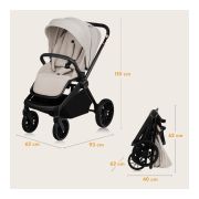 Carucior 2 in 1, Lionelo, Mika Plus, Cadru din aluminiu, Cu landou intarit si salteluta moale, Reversibil, Cu sistem de ventilatie 3D, Cu accesorii, Pana la 22 kg, Conform cu EN1888-1 EN1888-2, EN1466, Bej BYNLO-MIKA_PLUS_2IN1_BEIGE_SAND