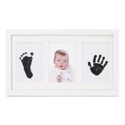 Kit rama foto tripla, Jane, Cu cerneala pentru manuta si piciorus, Non-toxic, White BYN8420421091555