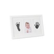 Kit rama foto tripla, Jane, Cu cerneala pentru manuta si piciorus, Non-toxic, White BYN8420421091555