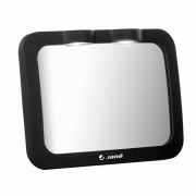 Oglinda auto, Jane, Pentru masina, Cu iluminare LED, Include telecomanda pentru pornire si oprire usoara, Din sticla rezistenta la spargere, 28 x 7 x 20 cm, Black BYN8420421074985