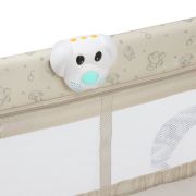 Patut pliant, Lionelo, Sven Plus, 120x60 cm, Cu doua nivele, Cu arcada jucarii, masuta de infasat, vibratii, melodii, conform cu standardele europeane de securitate EN716 si EN12221, Bej Latte BYNLO-SVEN_PLUS_BEIGE_LATTE