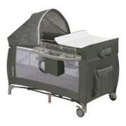Patut pliant, Lionelo, Sven Plus, 120x60 cm, Cu doua nivele, Cu arcada jucarii, masuta de infasat, vibratii, melodii, conform cu standardele europeane de securitate EN716 si EN12221, Bej Olive BYNLO-SVEN_PLUS_BEIGE_OLIVE