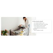 Patut pliant, Lionelo, Sven Plus, 120x60 cm, Cu doua nivele, Cu arcada jucarii, masuta de infasat, vibratii, melodii, conform cu standardele europeane de securitate EN716 si EN12221, Bej Olive BYNLO-SVEN_PLUS_BEIGE_OLIVE