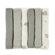 Set 6 scutece, Jane, Din muselina de bambus, Hipoalergenice, 35 x 35 cm, Botanic BYN8420421089187