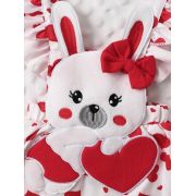 Set sarafan alb cu inimioare si body rosu mdtu126-r2