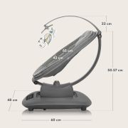 Balansoar si sezlong, Lionelo, Blossom, 5 melodii, 5 moduri de balansare, Cu jucarii, Husa respirabila, 60% bambus, Cu telecomanda, Reglare pozitie scaun pentru somn, Pana la 9 kg, Gri BYNLO-BLOSSOM_GREY_CONCRETE